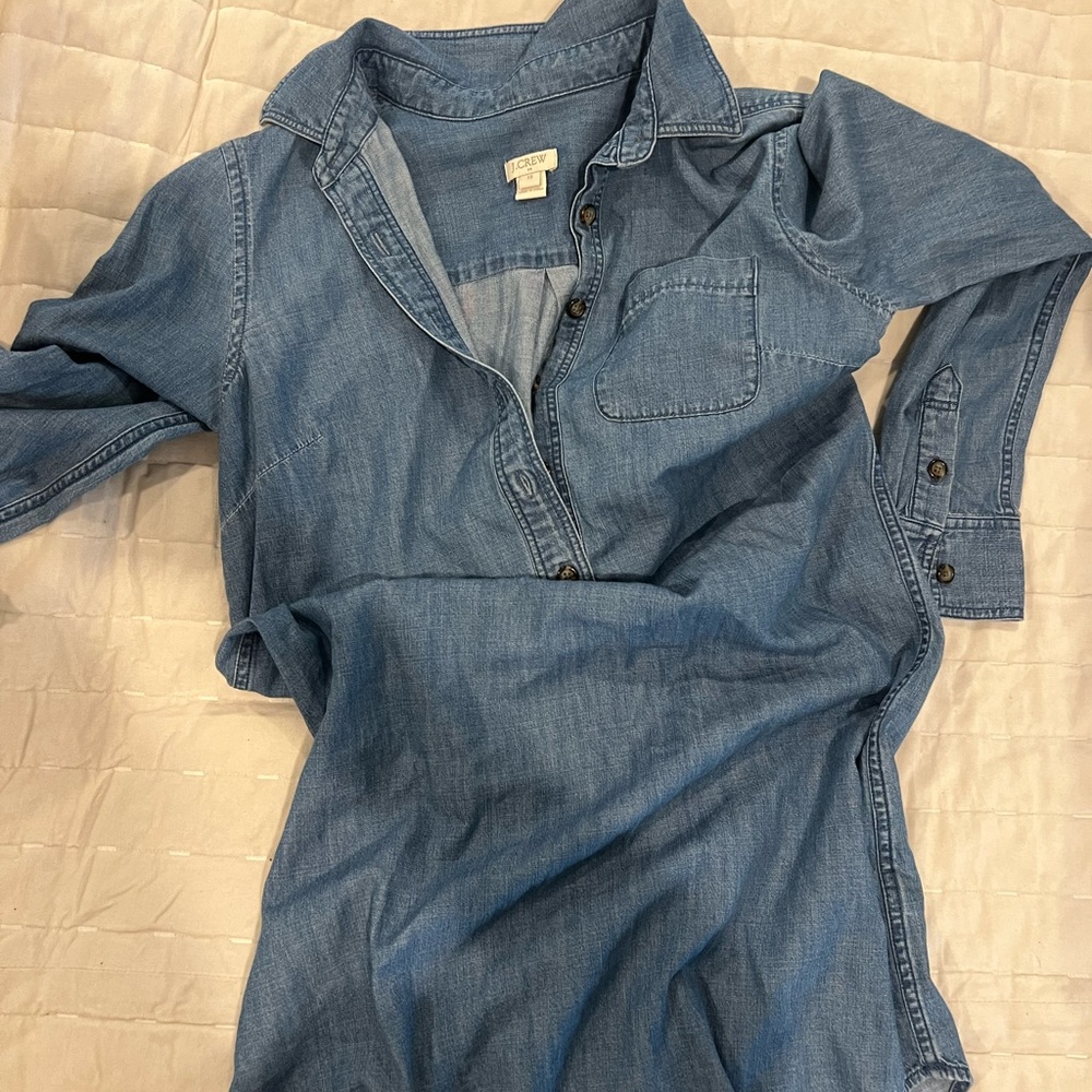 J crew chambray shirt dress